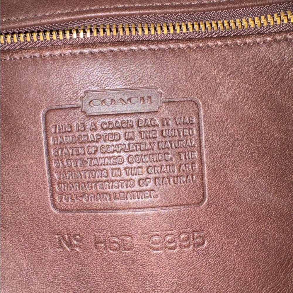 Vintage Coach Leather Zip Top Shopper Bag 9995 - Picture 3 of 11